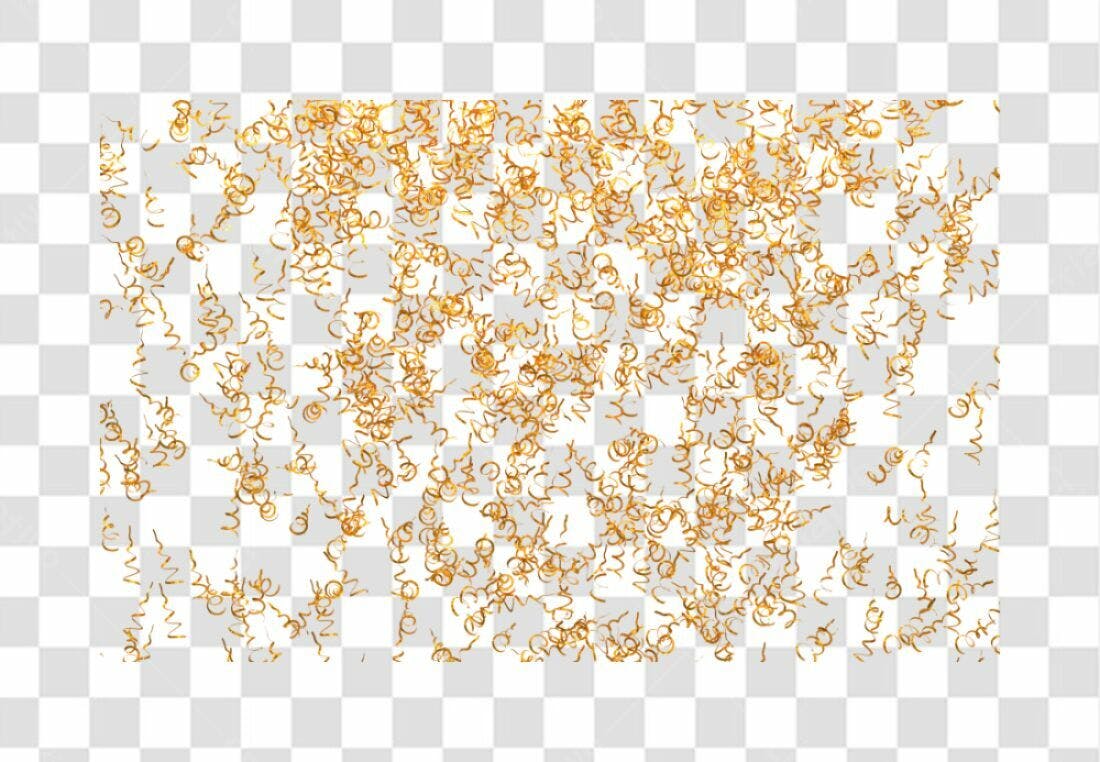 Confete dourado PNG com fundo transparente