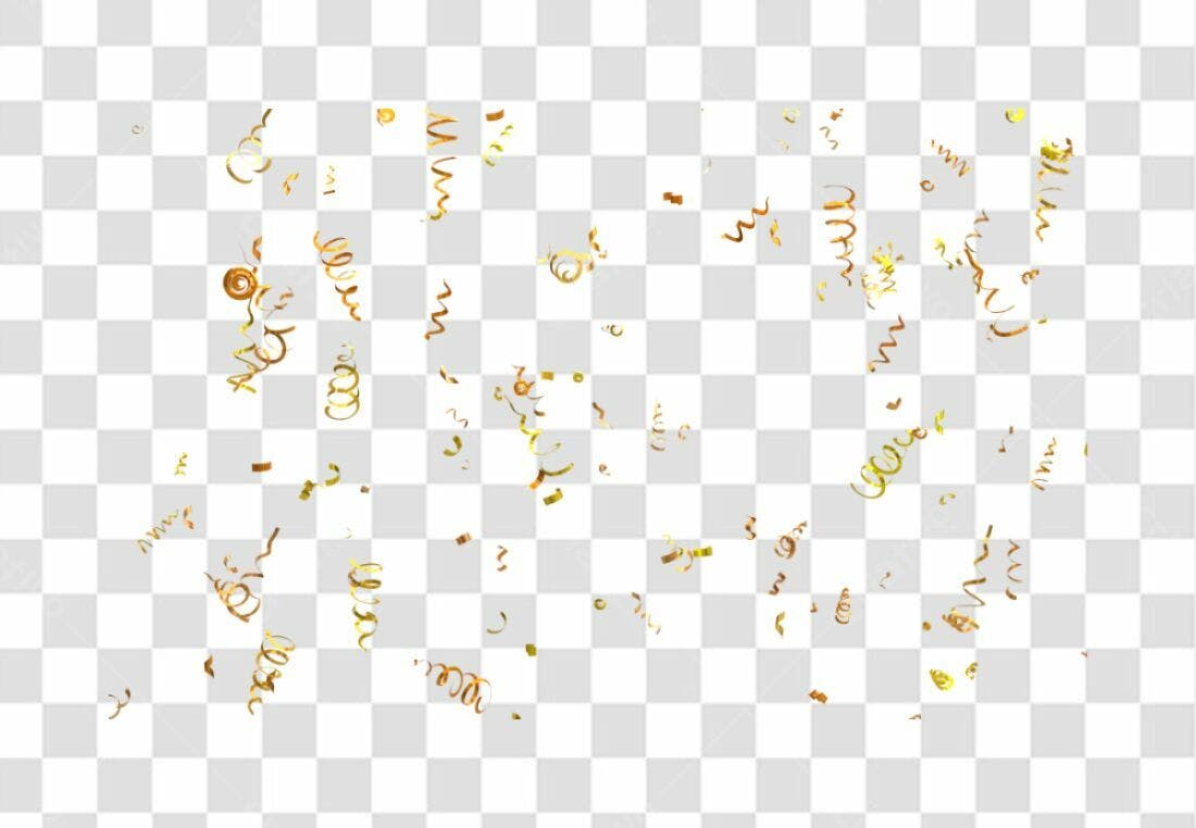 Decoração Festa Confetes Dourados PNG com fundo transparente