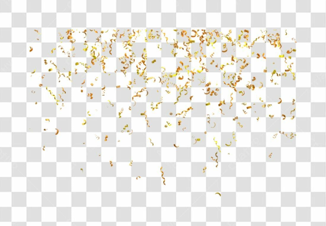 Decoração Festa Confetes Dourados PNG com fundo transparente