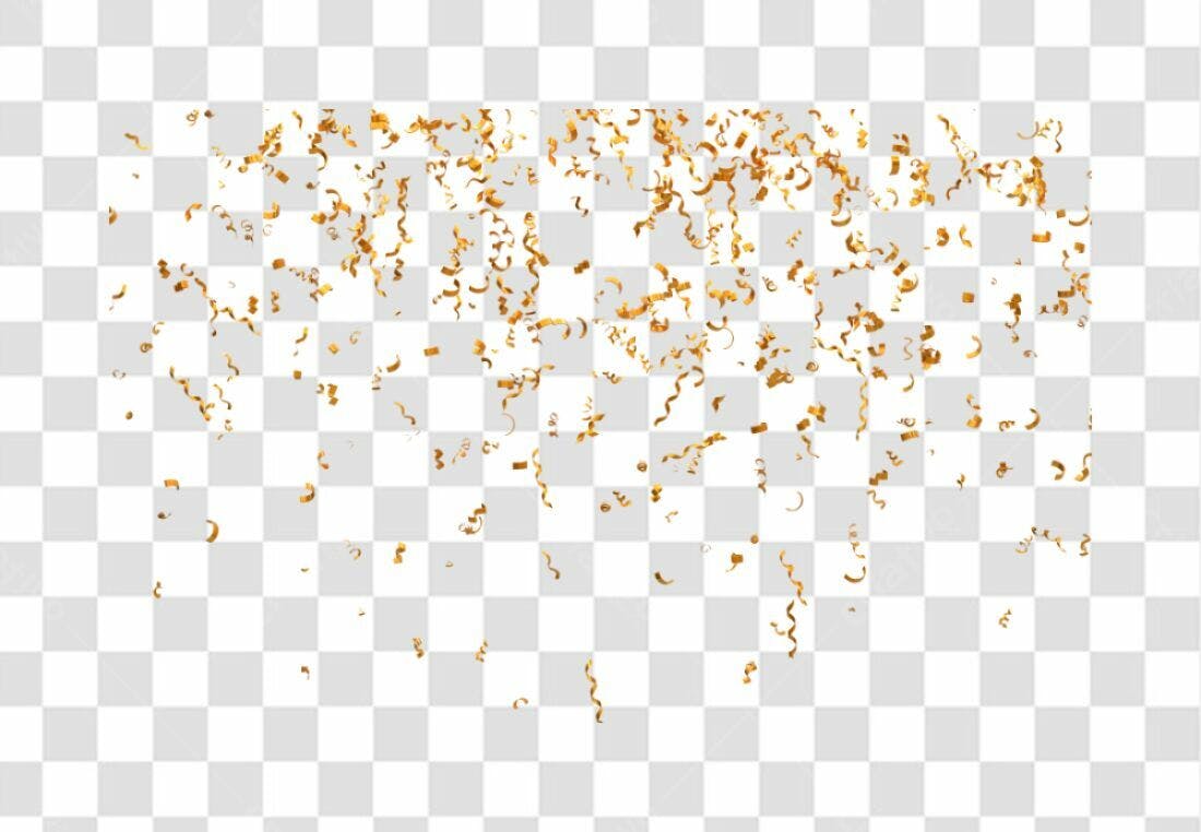 Confete dourado PNG com fundo transparente