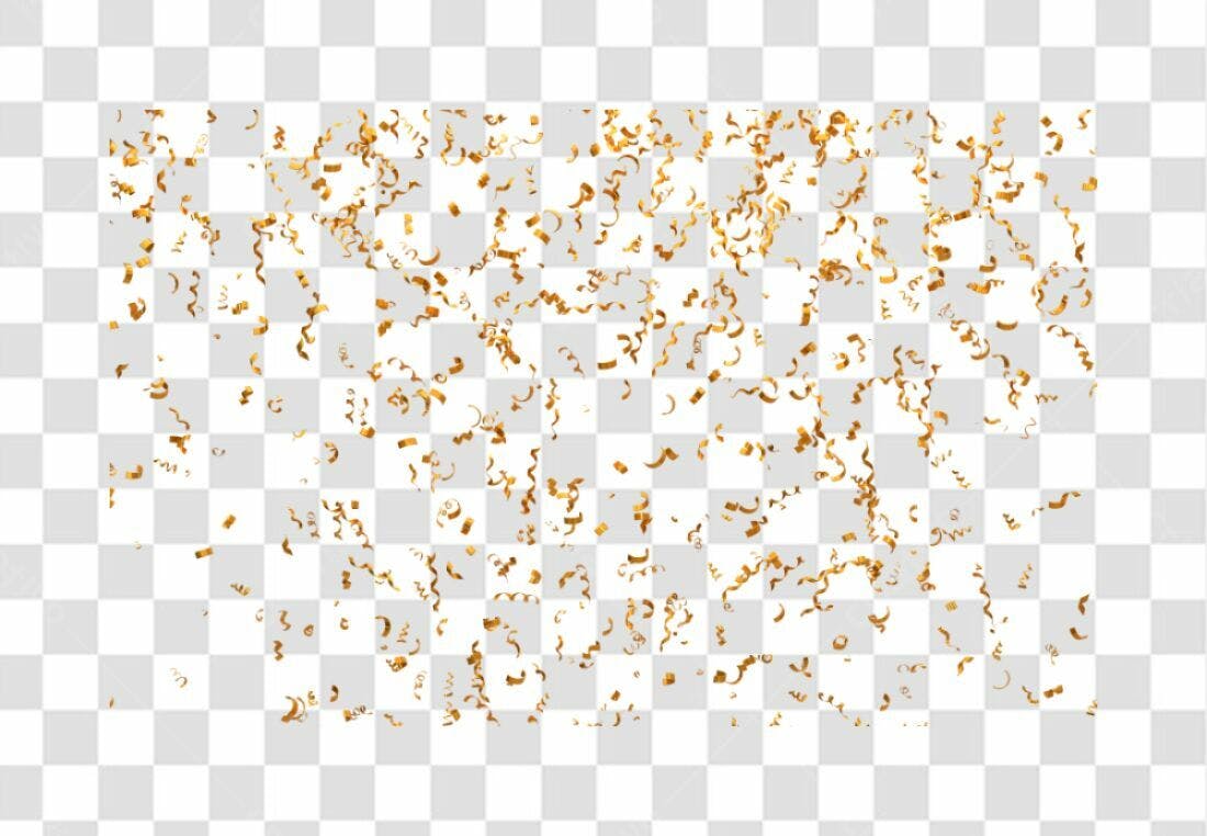 Decoração Festa Confetes Dourados PNG com fundo transparente