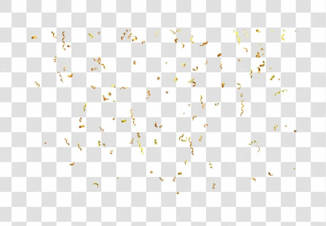Confete dourado PNG com fundo transparente