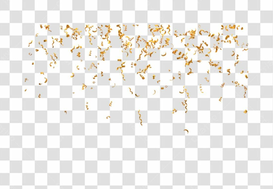 Confete dourado PNG com fundo transparente