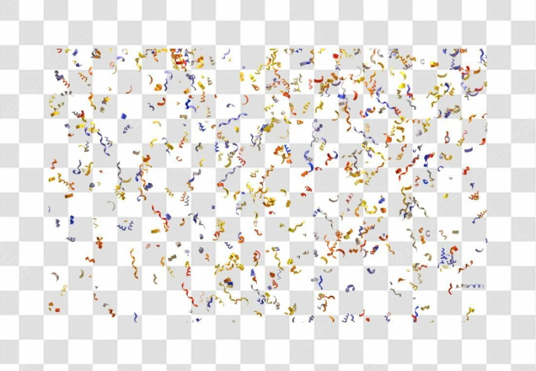 Confete PNG com fundo transparente para Festa
