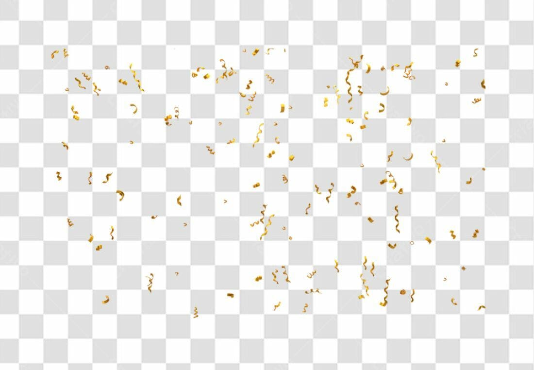 Confete dourado PNG com fundo transparente