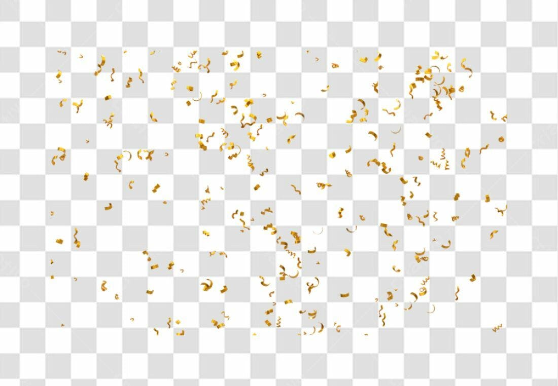 Confete PNG Dourado com fundo transparente
