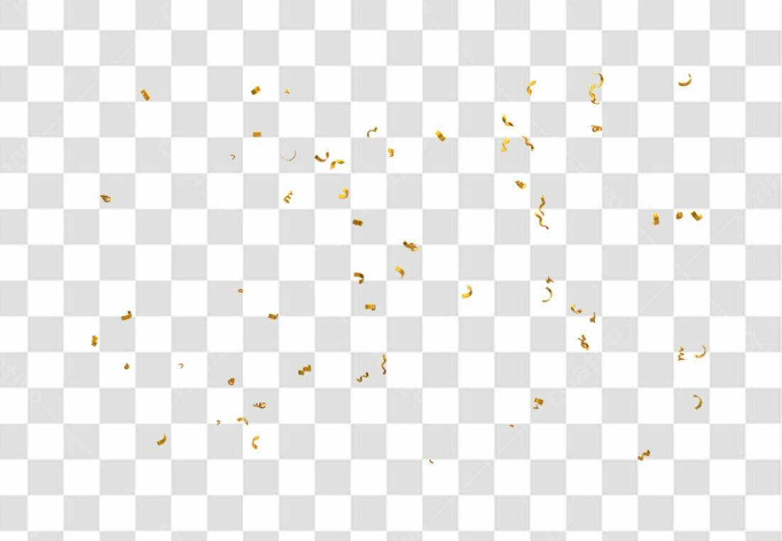 Confete dourado PNG com fundo transparente