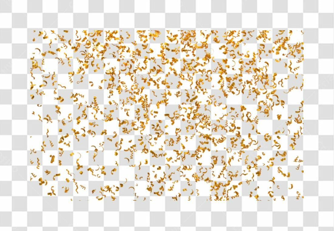 Fundo PNG com Confetes Dourados Transparente
