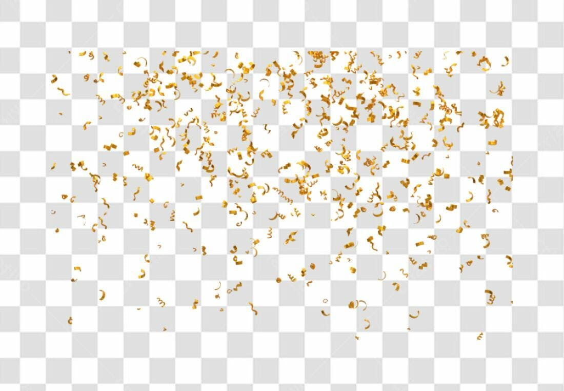 PNG Confeito Dourado para Festa com fundo transparente