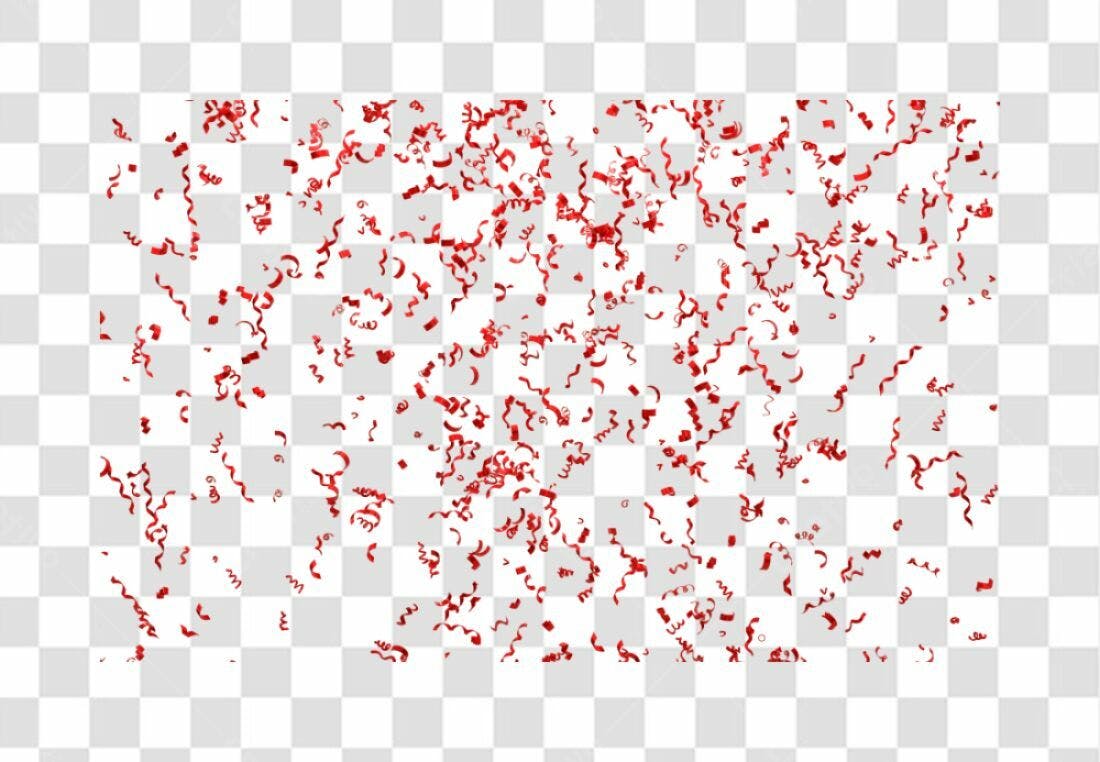 Fundo PNG com Confetes Vermelhos Transparentes