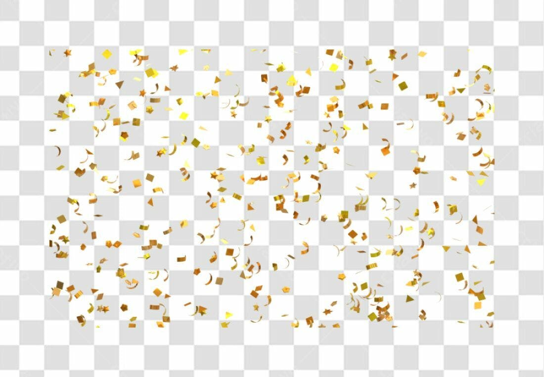 Confete Dourado PNG com fundo transparente