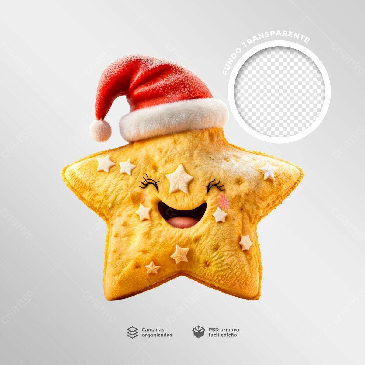 Estrela Natalina Fofa PSD Editável