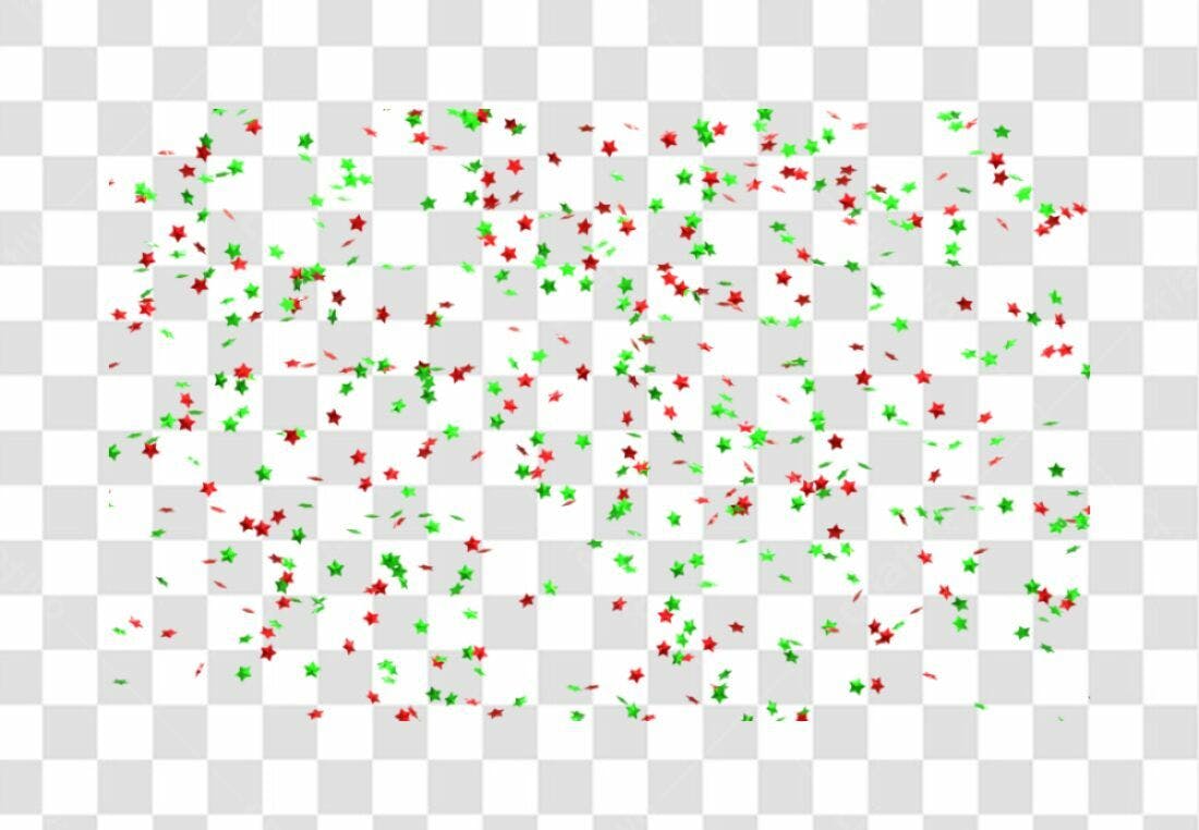Confete Natalino PNG com fundo transparente