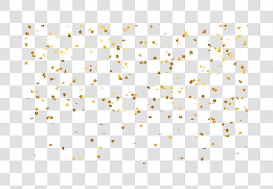 Confete Estrelas Douradas PNG com fundo transparente