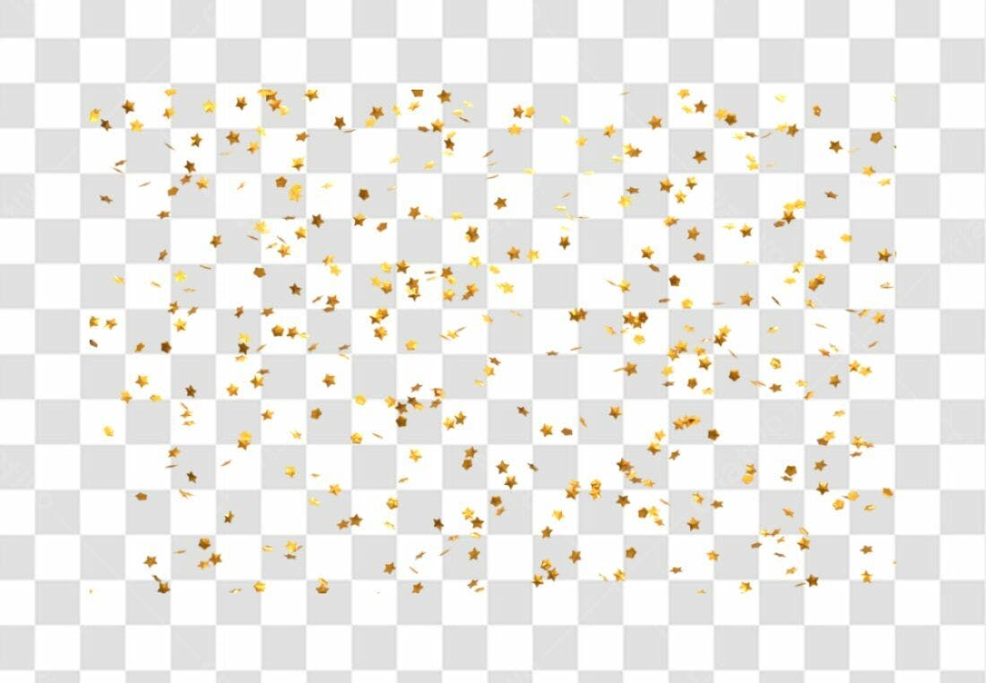 Decoração de Estrelas Douradas PNG com fundo transparente