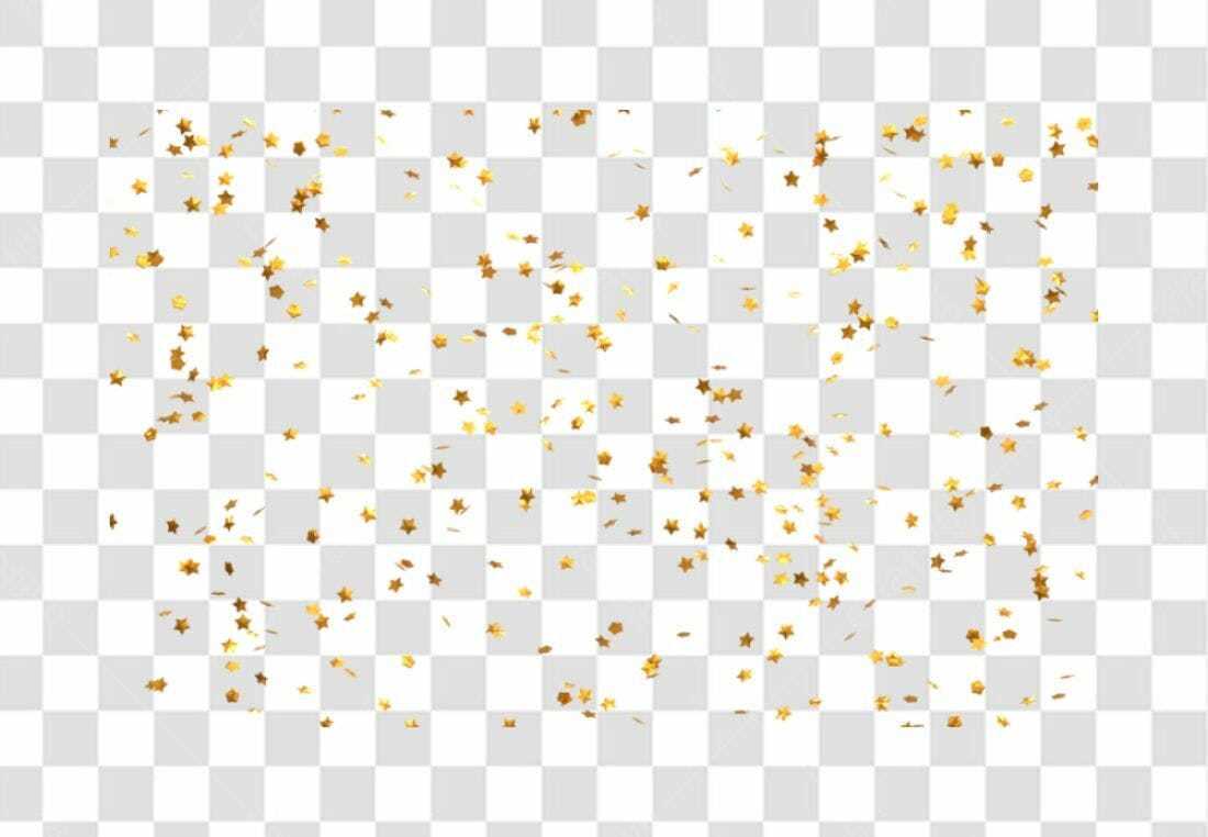 Confete Estrelas Douradas PNG com fundo transparente