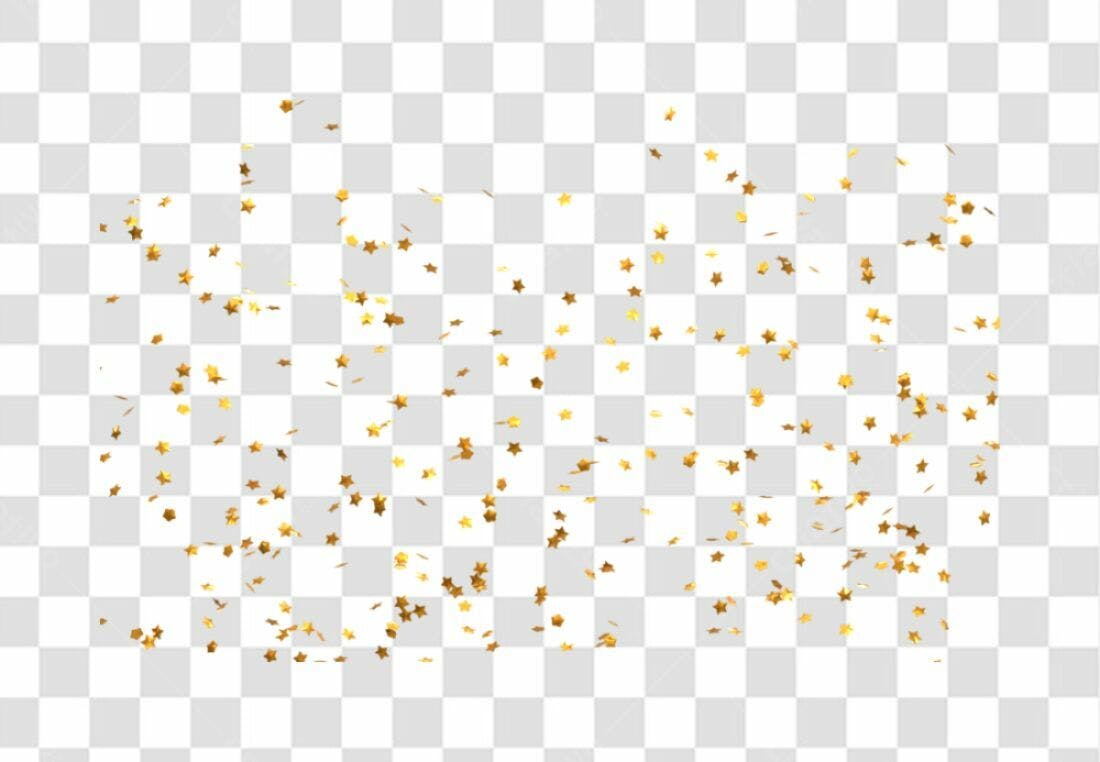 Decoração Estrelas Douradas PNG com fundo transparente