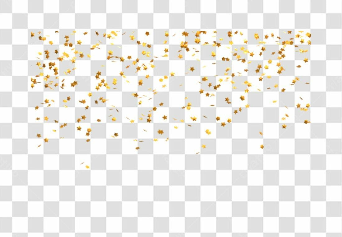 Decoração Festa Estrelas Douradas PNG com fundo transparente