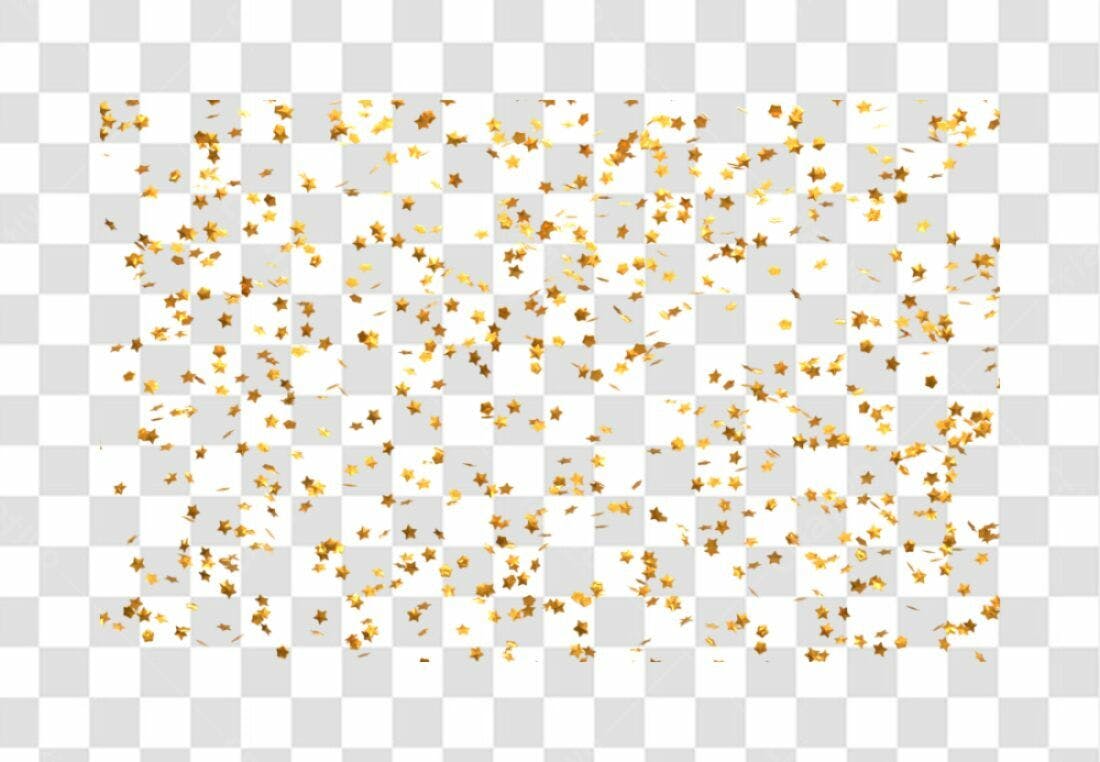PNG Confeito Estrelas Douradas Fundo Transparente