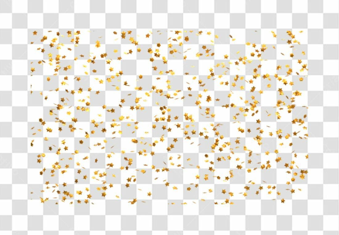 Confete Estrelas Douradas PNG com fundo transparente