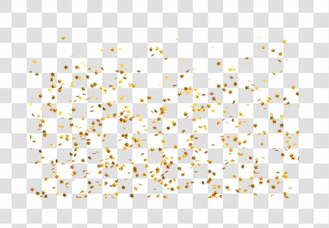 Decoração Estrelas Douradas PNG com fundo transparente
