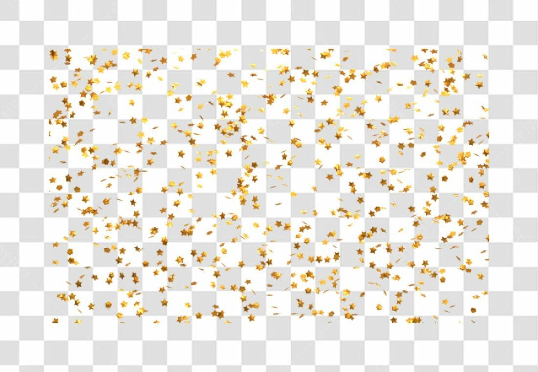 Confete PNG com fundo transparente Estrelas Douradas
