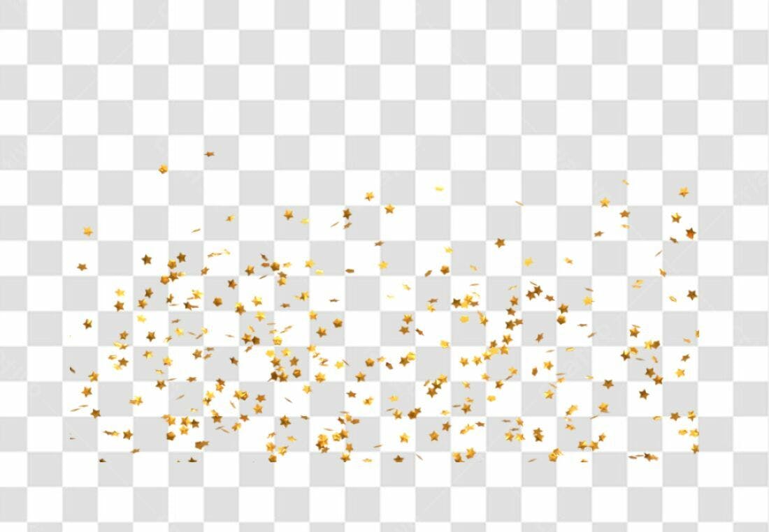 Confete Estrelas Douradas PNG com fundo transparente
