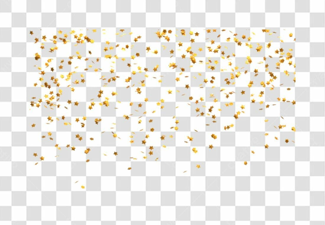 Confete PNG com fundo transparente Estrelas Douradas