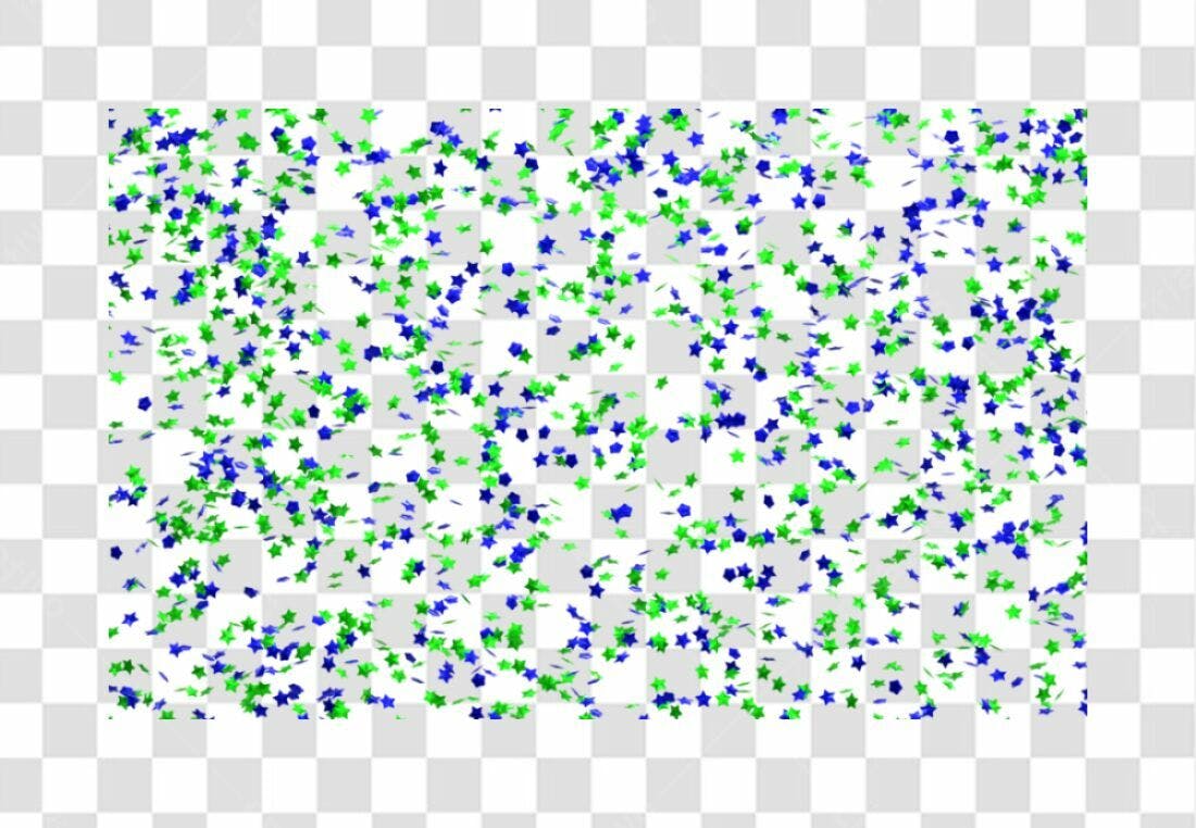 Confete PNG com fundo transparente Verde e Azul