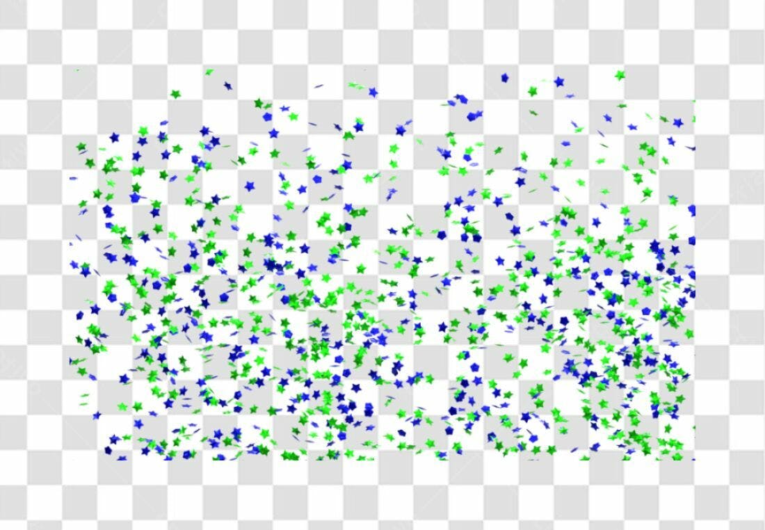 Confete PNG com fundo transparente Verde e Azul