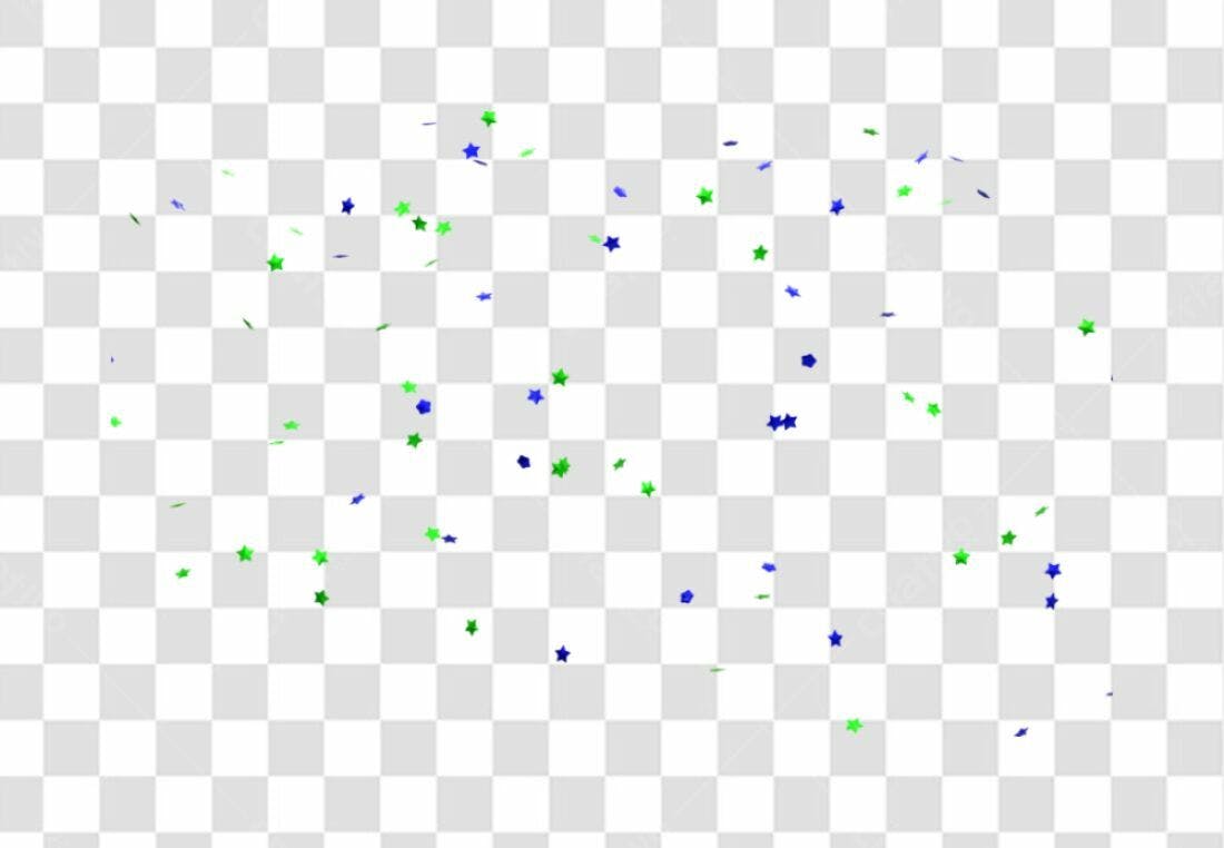 Icone Confetes Estrelas Verde Azul PNG com fundo transparente
