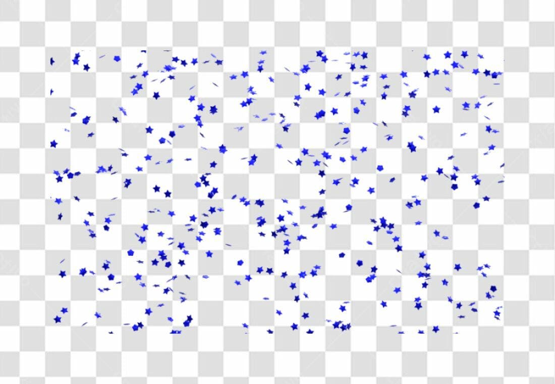 Confete Estrelas Azuis PNG com fundo transparente