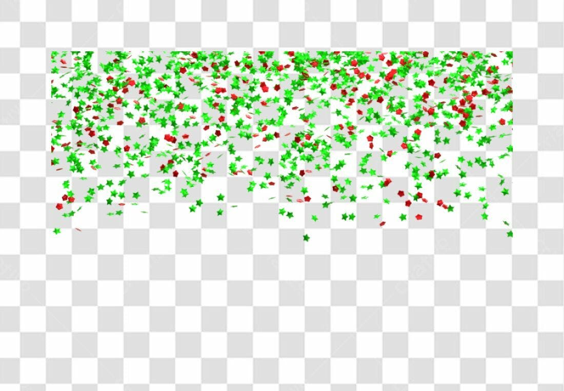 Confete Natalino PNG com fundo transparente