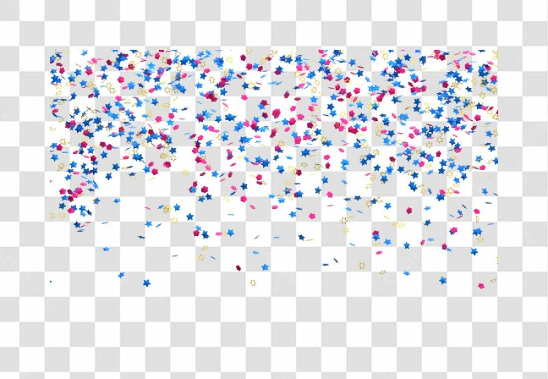Confete PNG com fundo transparente para festas
