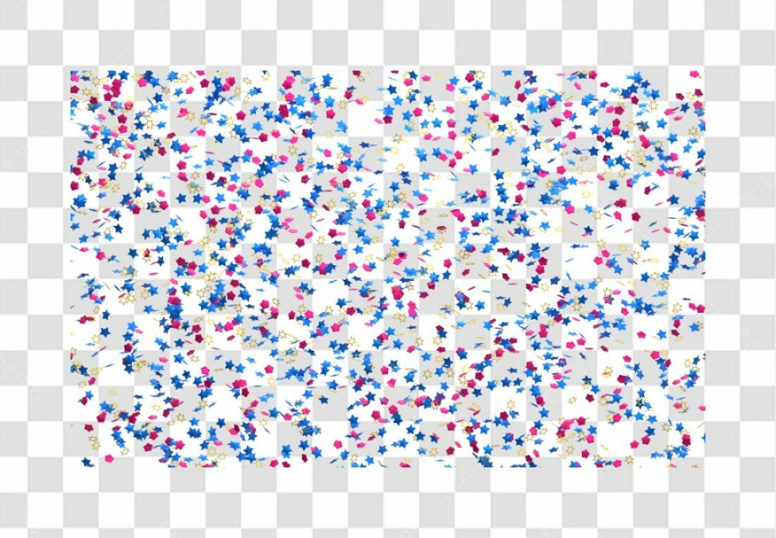 Fundo PNG com estrelas azuis rosa e douradas fundo transparente