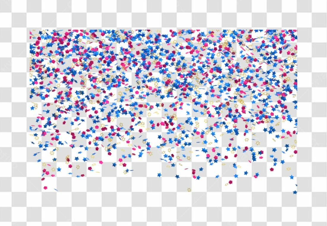 PNG Confeito Festa Azul Rosa e Dourado com fundo transparente