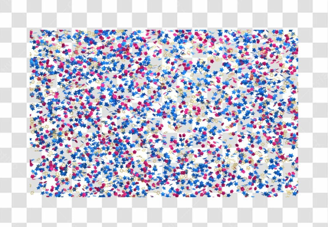 Fundo PNG com estrelas coloridas para festa com fundo transparente