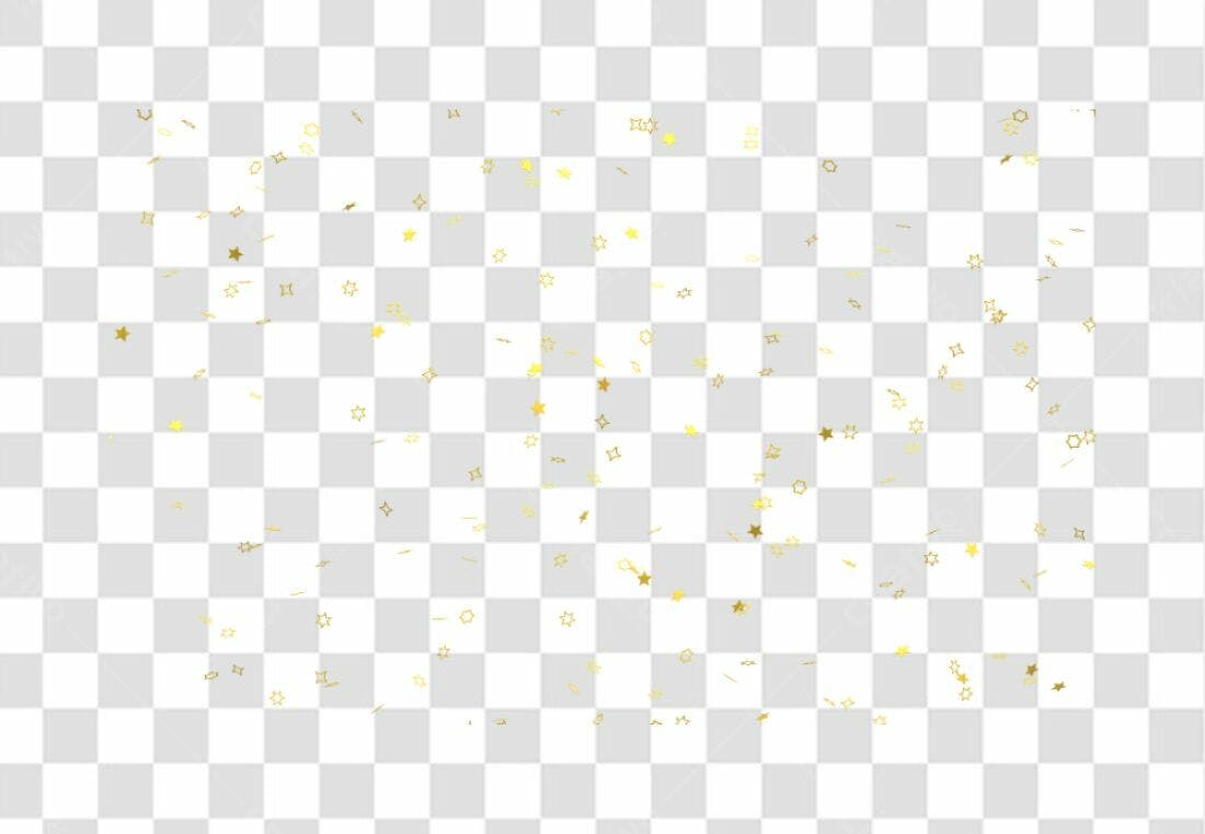 Confete Estrelas Douradas PNG com fundo transparente
