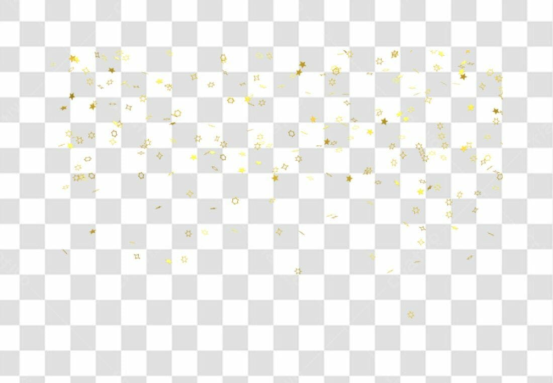 Decoração Convite Estrelas Douradas PNG com fundo transparente