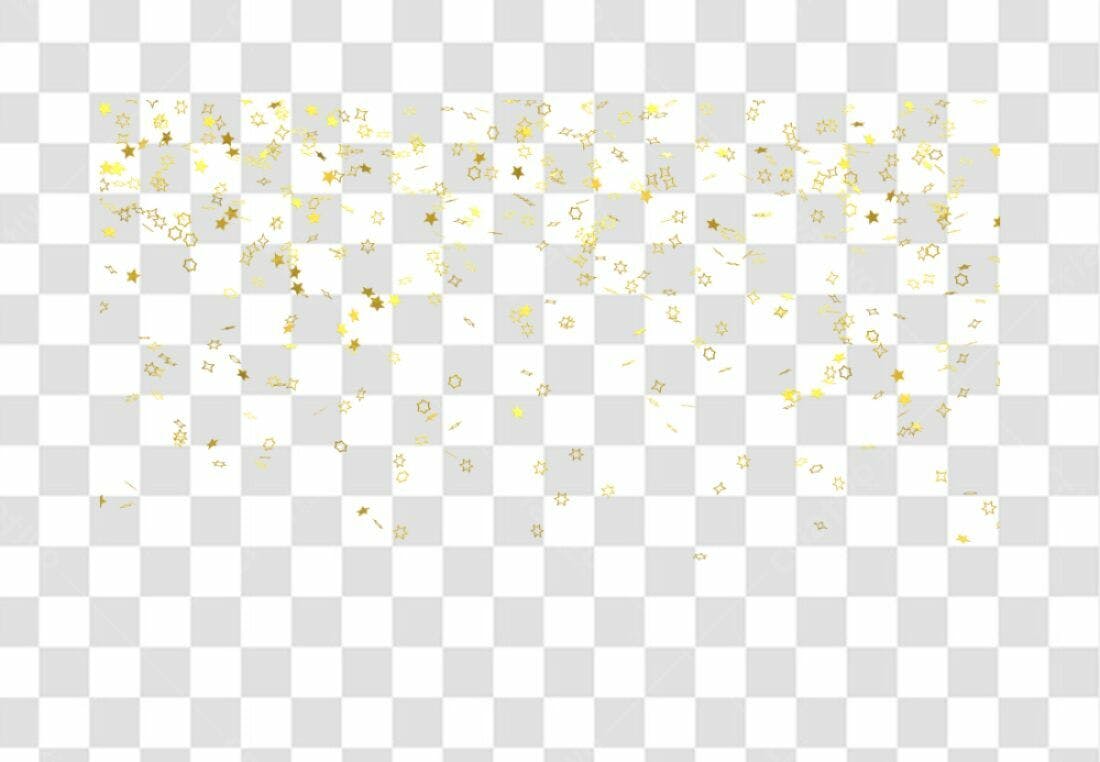 Decoração de Estrelas Douradas PNG com fundo transparente