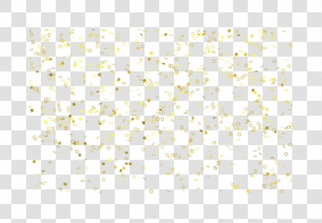 Confete Estrelas Douradas PNG com fundo transparente