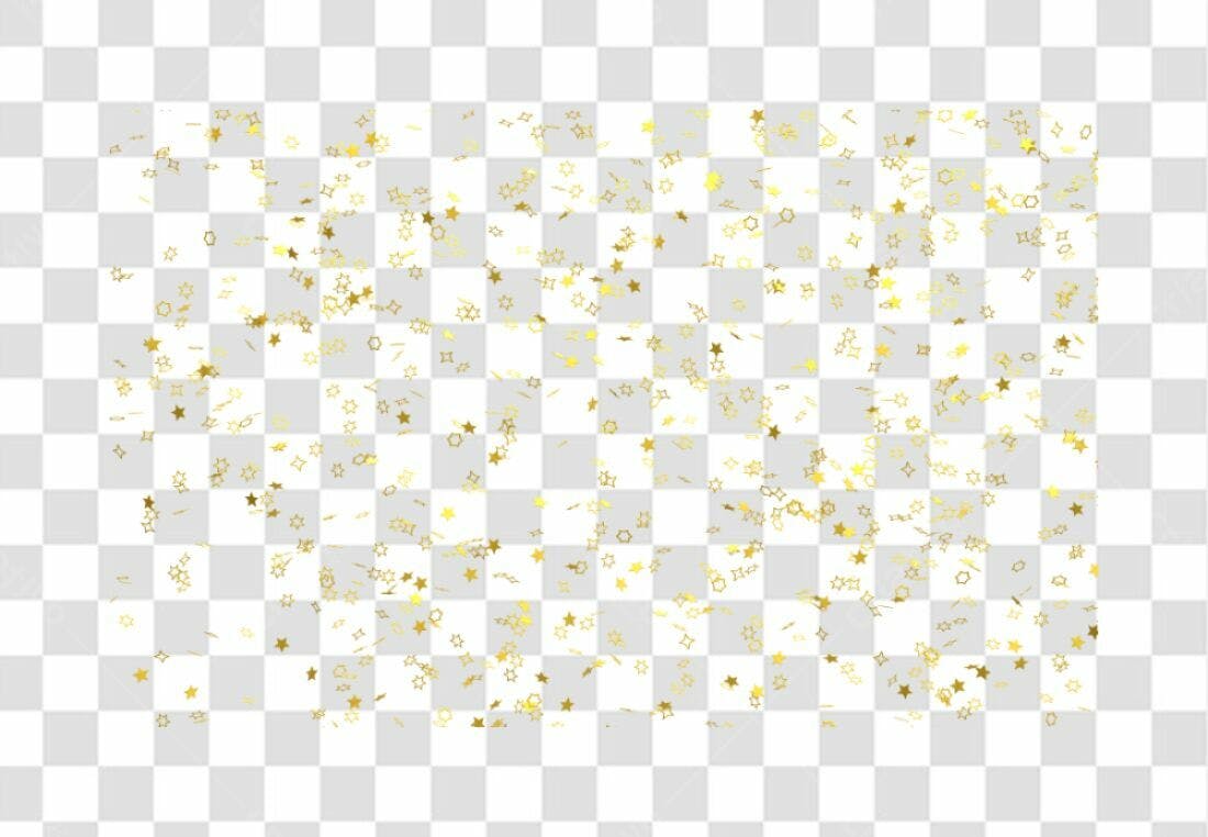 Confete Estrelas Douradas PNG com fundo transparente
