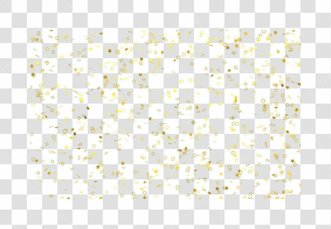 Confete Estrelas Douradas PNG com fundo transparente