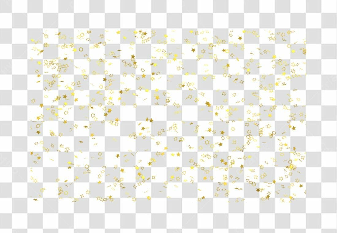 Confete Estrelas Douradas PNG com fundo transparente