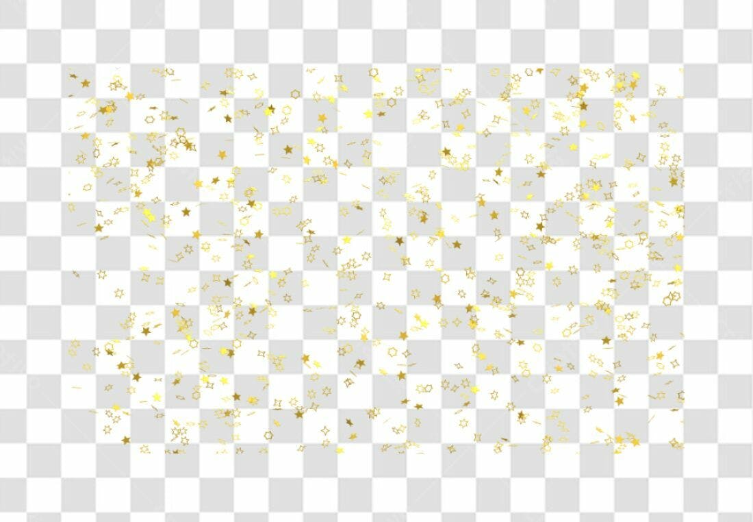 Confete Estrelas Douradas PNG com fundo transparente