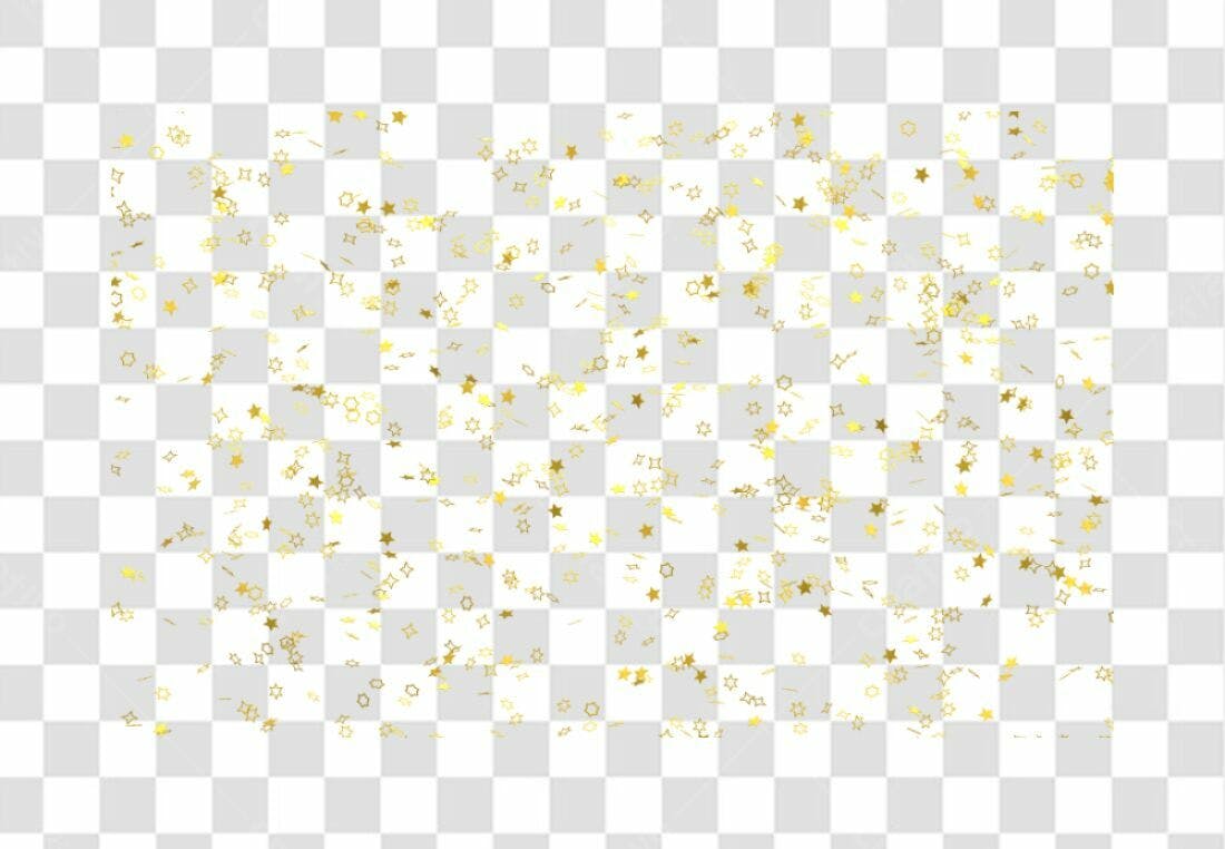 PNG de Confetes Dourados para Festa com fundo transparente