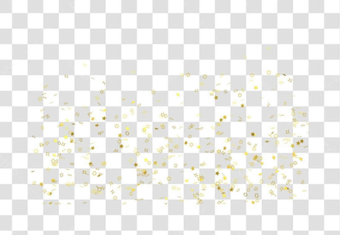 Confete dourado PNG com fundo transparente