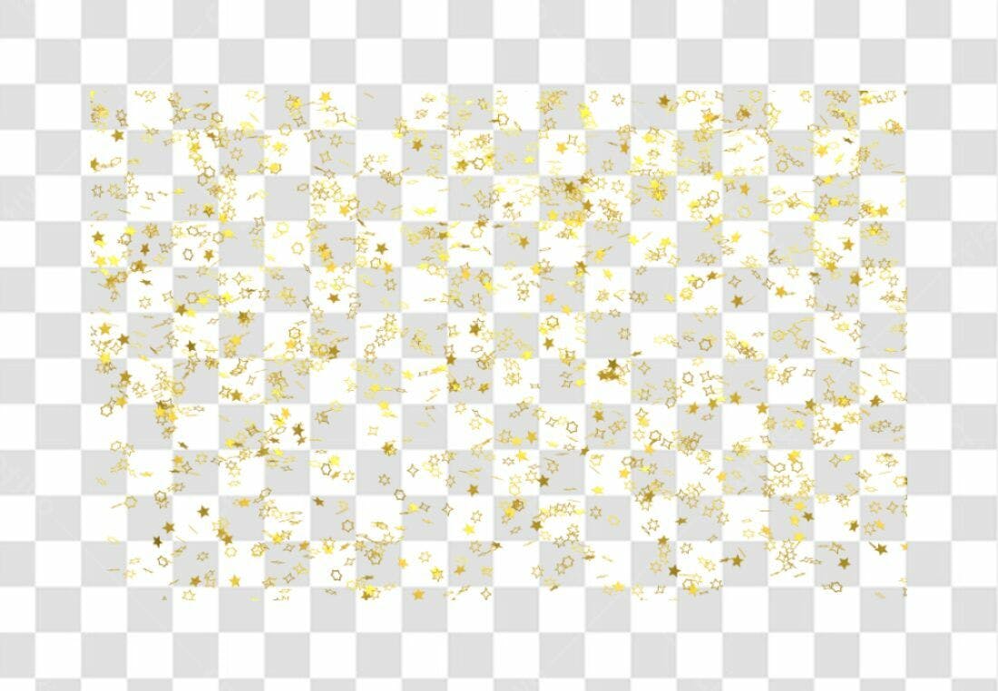 Confete Estrelas Douradas PNG com fundo transparente