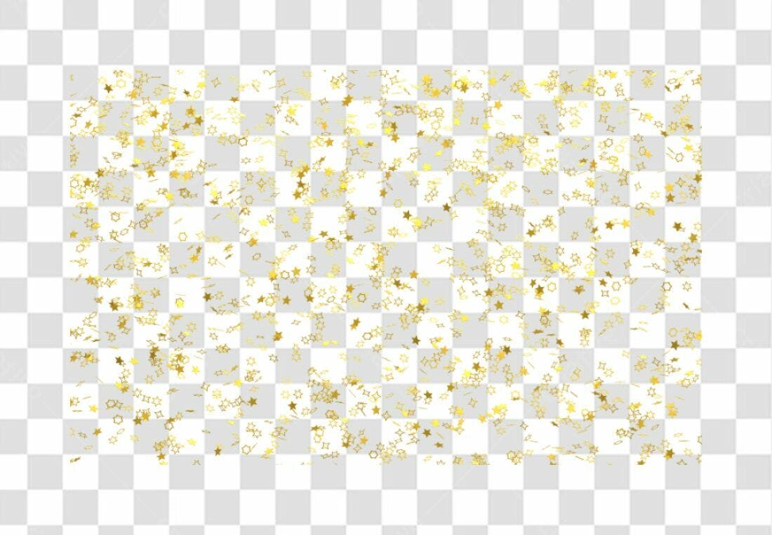 Confete Estrelas Douradas PNG com fundo transparente