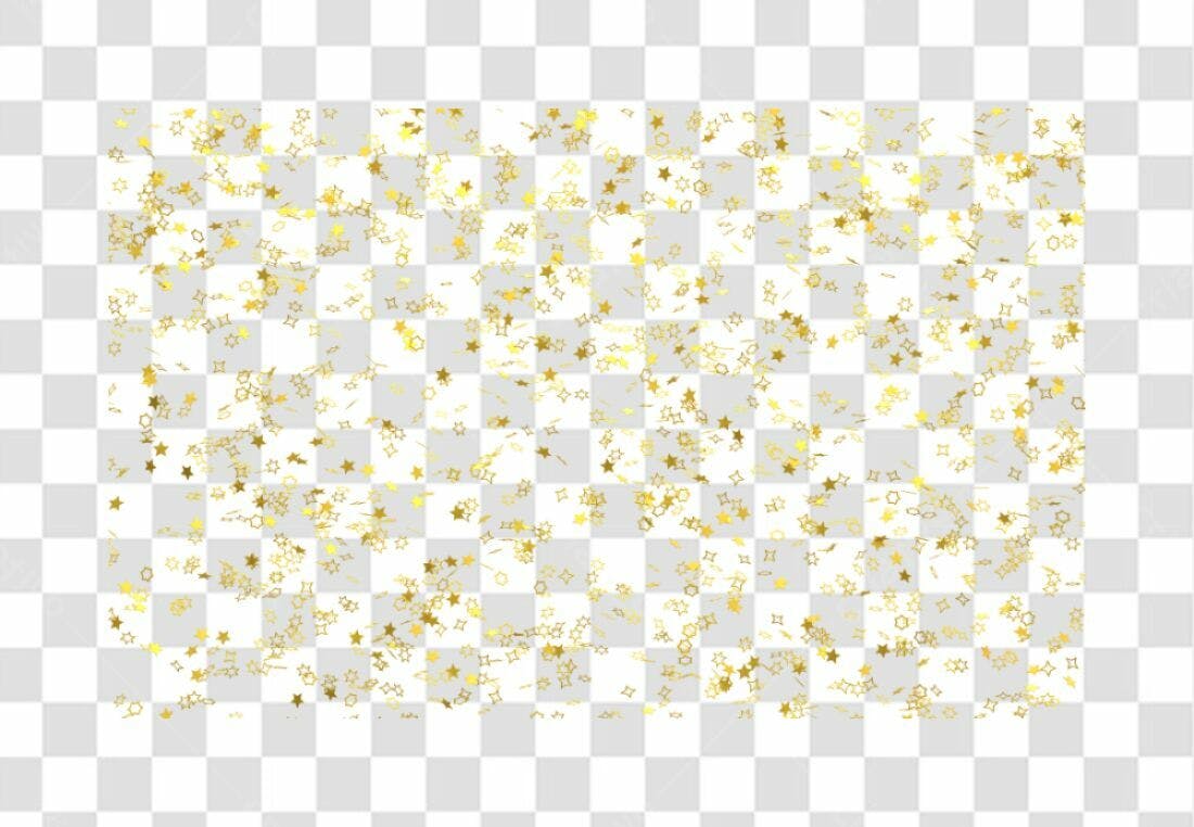 Confete Estrelas Douradas PNG com fundo transparente